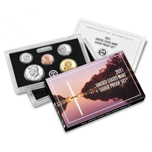 2021 United States Mint Silver Proof Set 7 Coin Set w/ COA image 0
