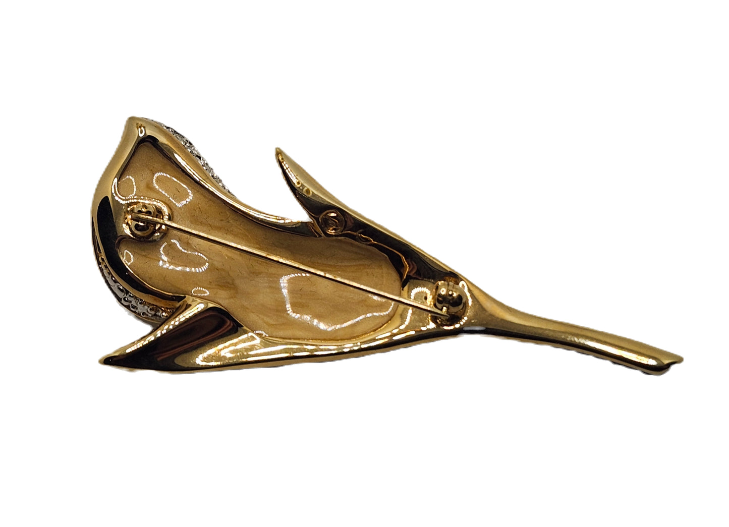 Swarovski Calla Lily Brooch Pin Crystal Pearl 22k Gold Plated image 3