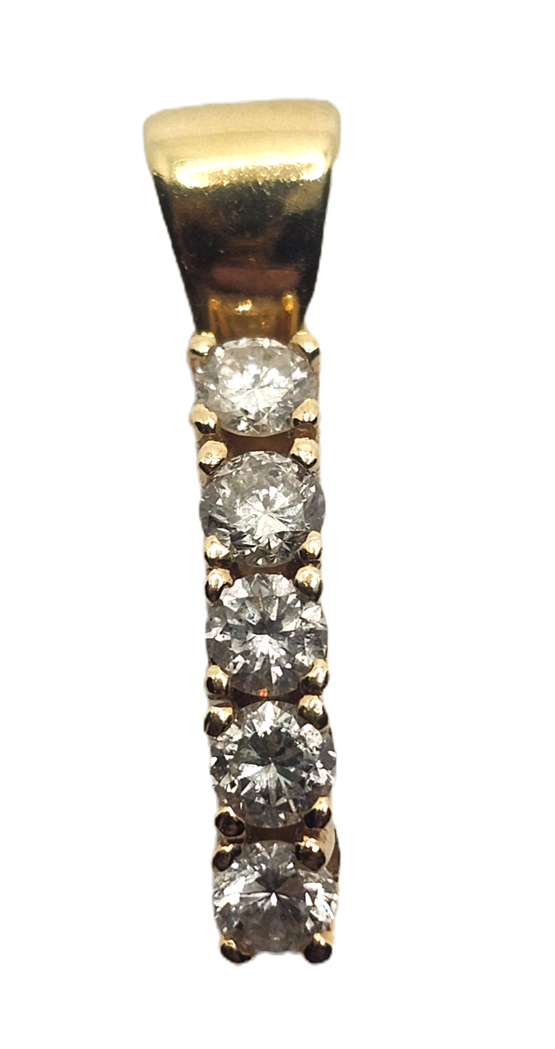 1cttw Round Diamond & 14k Yellow Gold Pendant 5-Stone image 1