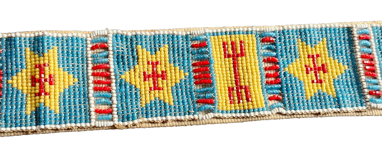 Antique Native American Indian Late 1800's Beaded Bead Work Belt image 9