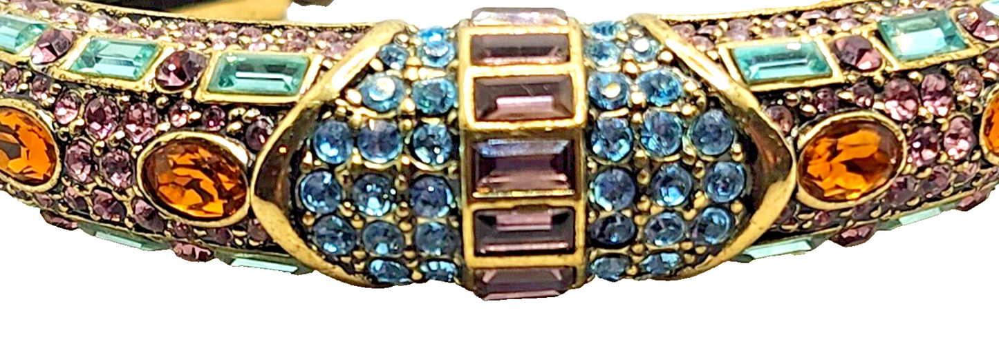 Heidi Daus Lavish Layers Double Hinged Cuff Bracelet ~ Purple & Blue image 2