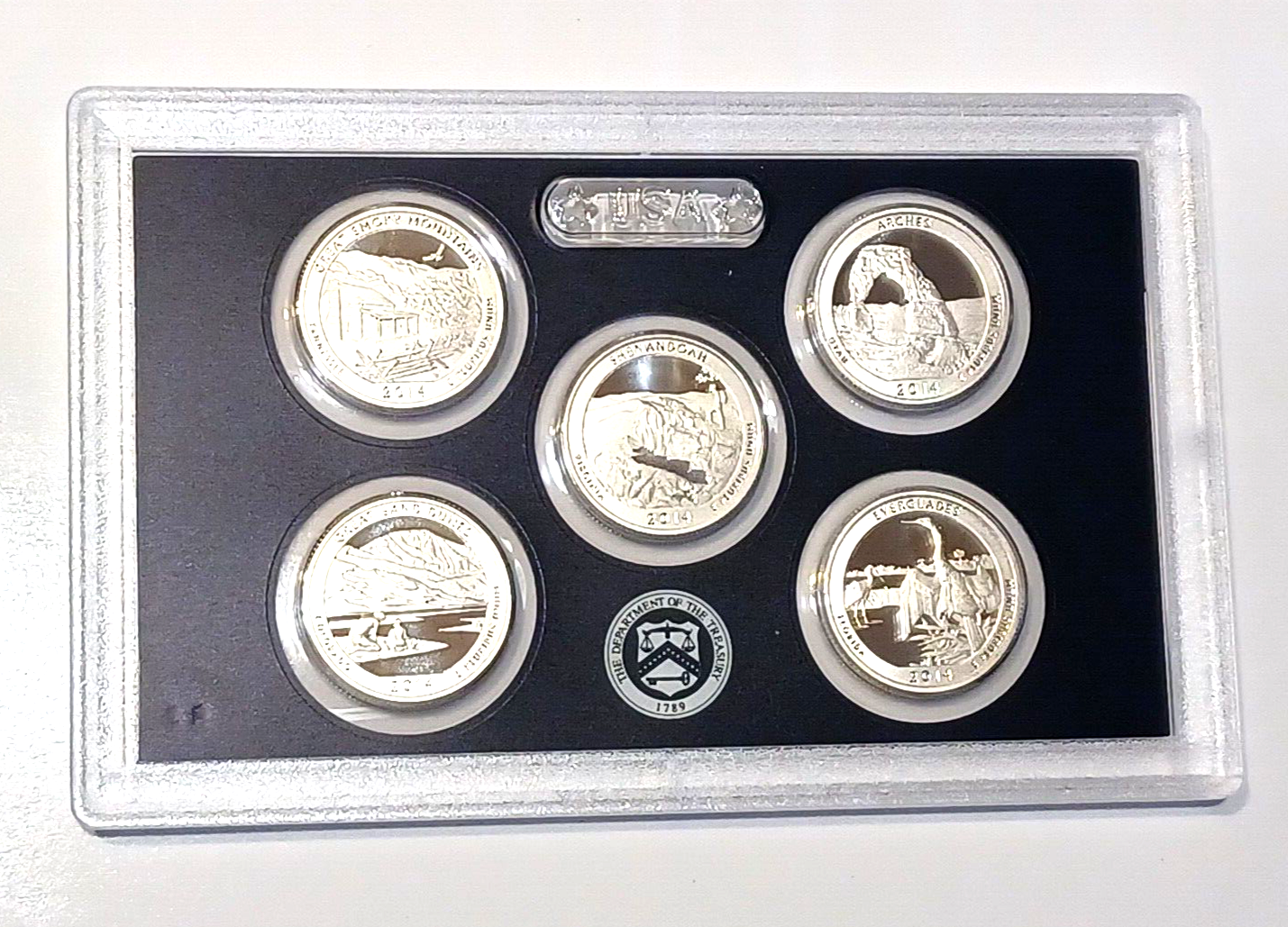 2014 S US Mint Silver Proof Set - 14 Coins COA Original Box image 6