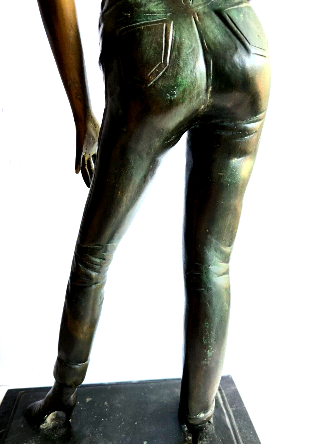 Tall Detailed Semi Nude Woman Standing Bronze Statue Signed by Raoul Larche image 7