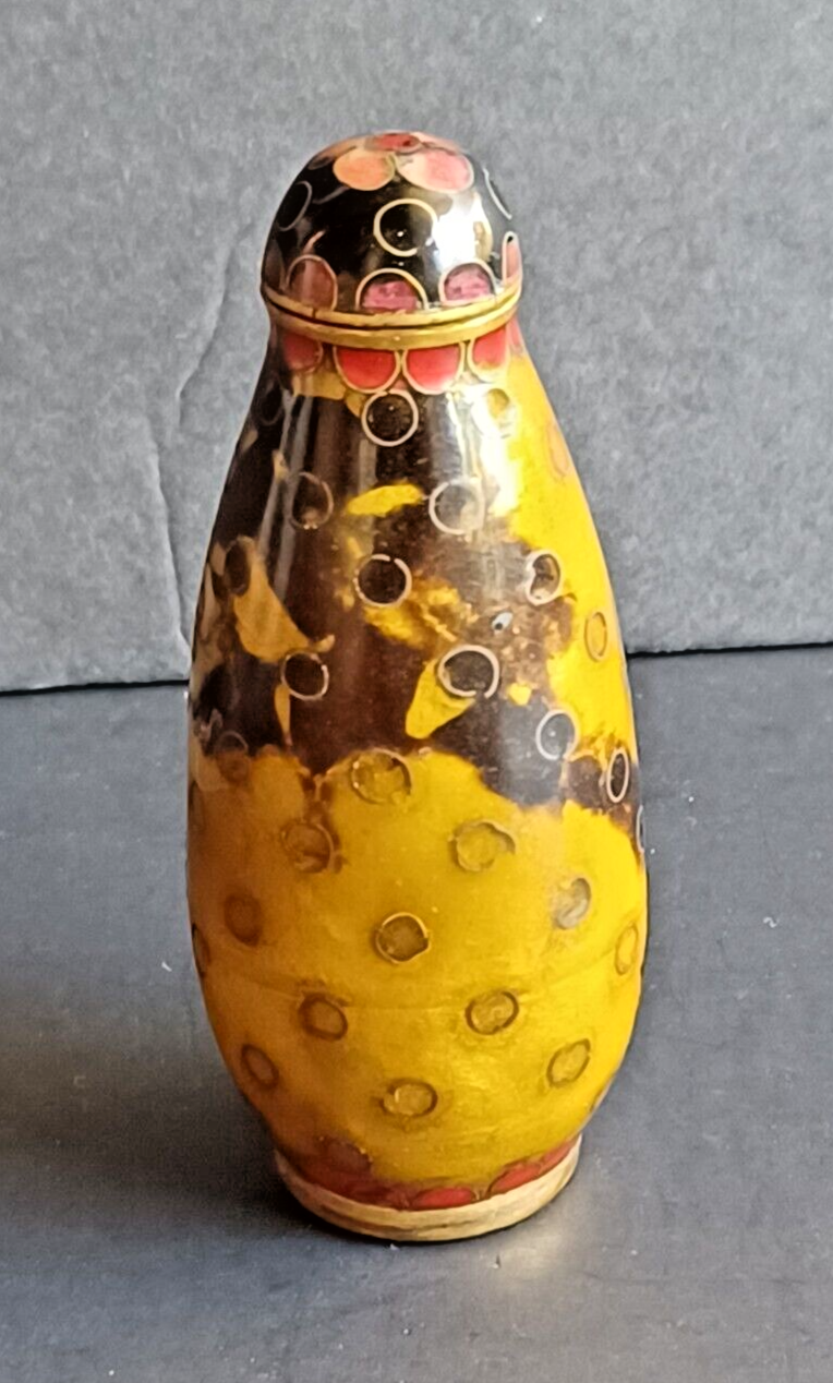 Antique Chinese Cloisonne Snuff Bottle 19th Century Flowers image 10