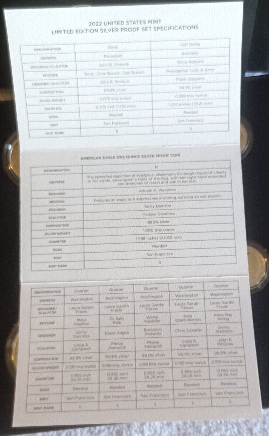 2022 S United States Mint Limited Edition Silver Proof Set .999 Fine image 7