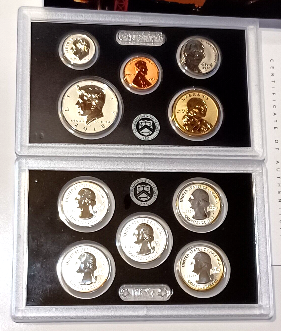 2018 S US Mint Silver Reverse Proof Set - 10 Coins w/ Box & COA image 1