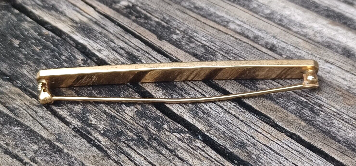 Antique Pink Enamel Guilloche Victorian Seed Pearl 14K Yellow Gold Bar Pin image 9