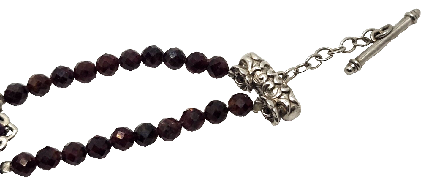 12.9ct Rhodolite Garnet & Sterling Silver Toggle Bracelet image 7