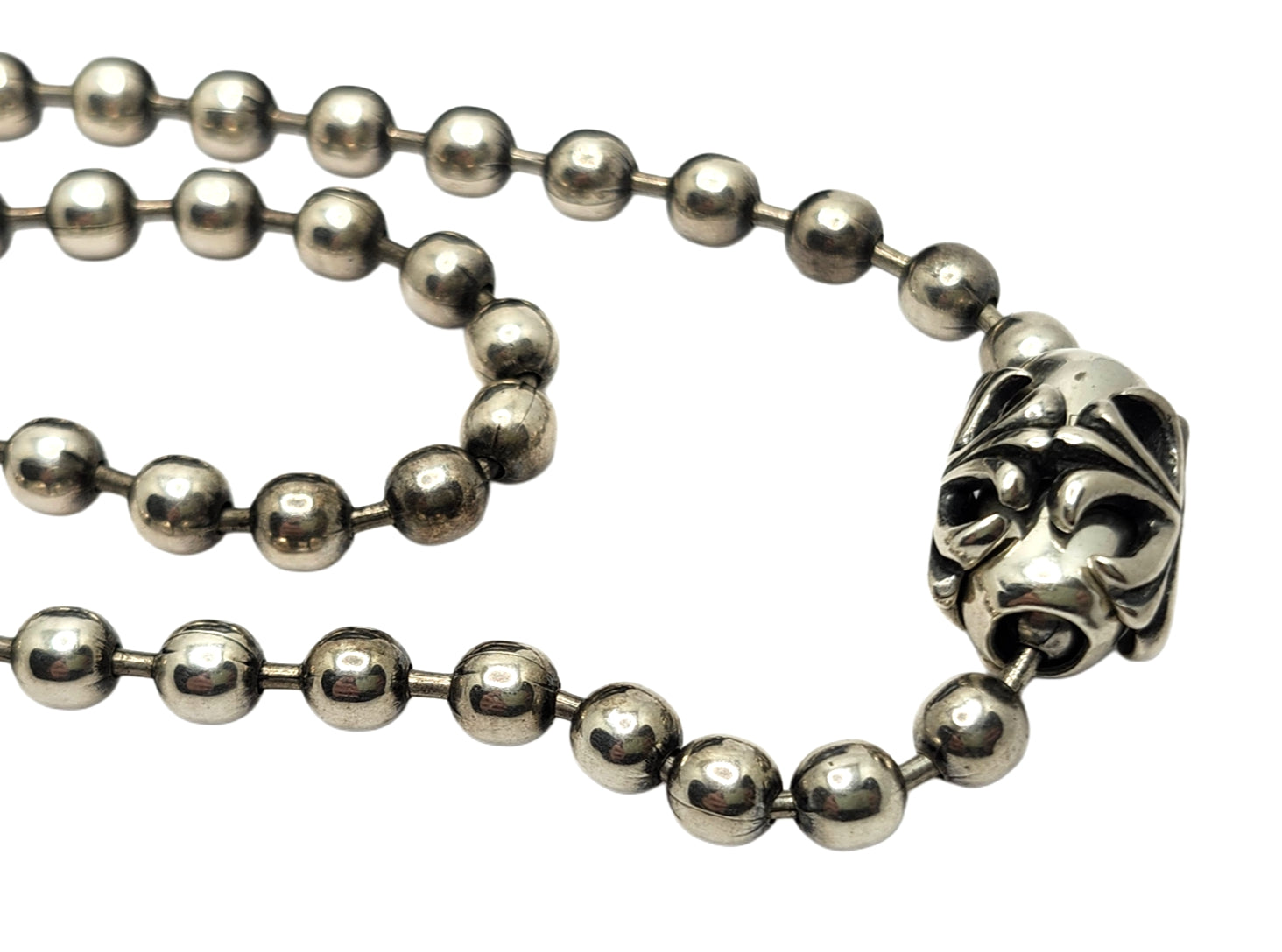 BWL Bill Wall Leather Sterling 5.5mm Ball Chain Gothic Cross 24" Neckl image 1