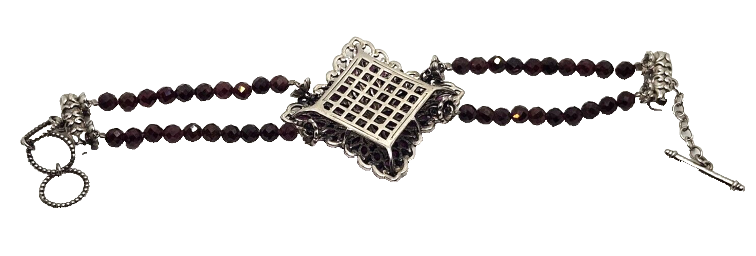 12.9ct Rhodolite Garnet & Sterling Silver Toggle Bracelet image 4