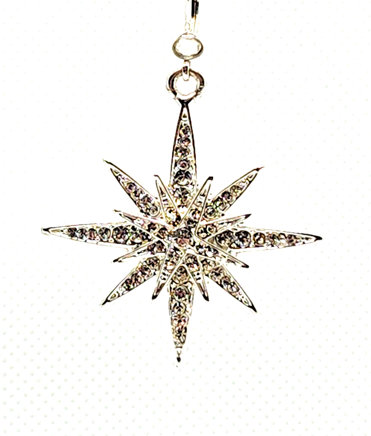 Kirks Folly Clear Crystal Star Spangled Leverback Silvertone Earrings image 1