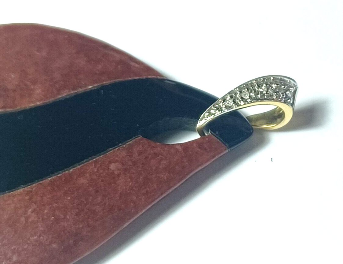 Black & Red Onyx 14K Yellow Gold & Diamond Pendant image 4