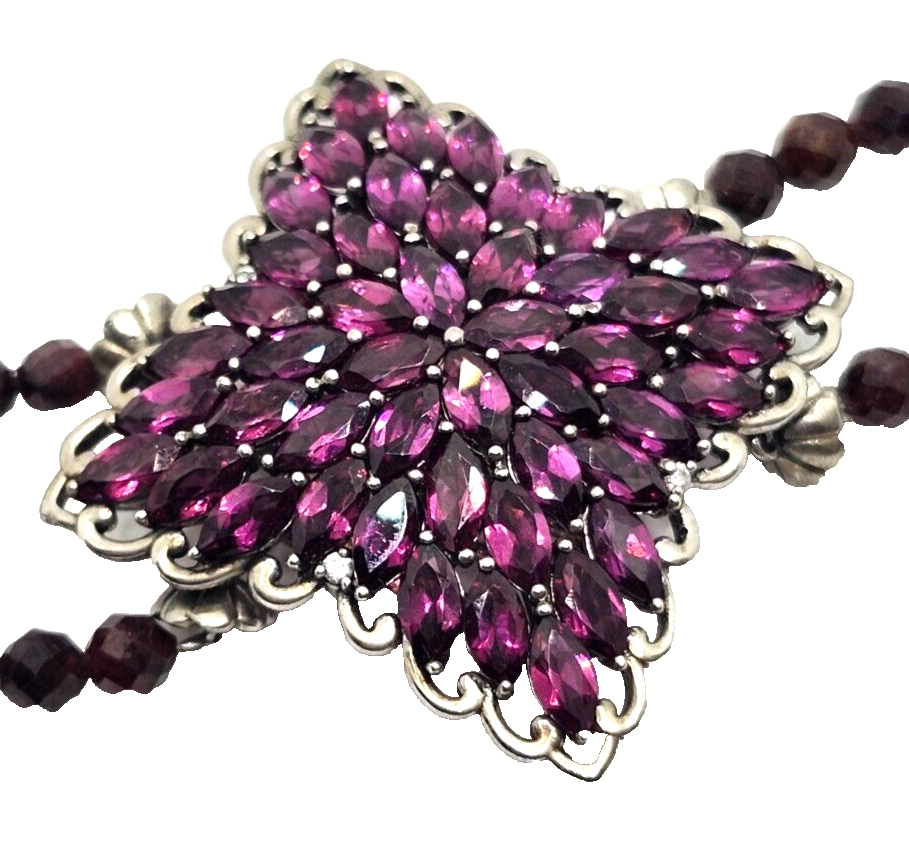 12.9ct Rhodolite Garnet & Sterling Silver Toggle Bracelet image 2