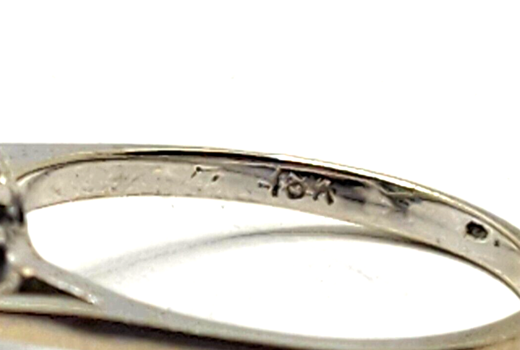 Large Pear Shaped Emerald & Diamond 18k White Gold Ring image 7