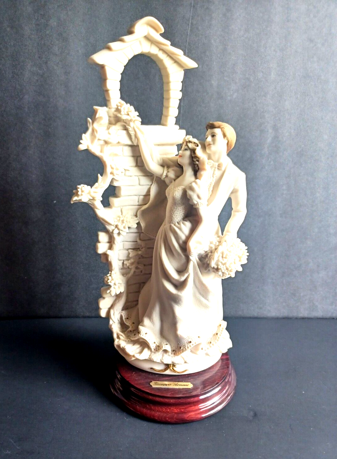 Giuseppe Armani 0201F Love in Bloom Bride & Groom Married Couple w/ Bouquet image 0