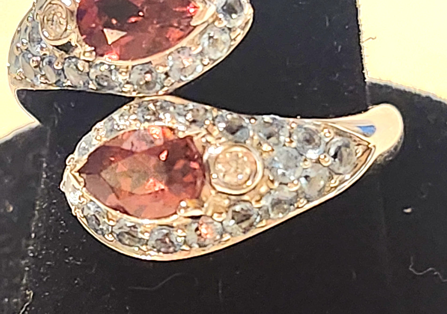 Sonia B. Red Spinel, Topaz & Diamond 14k White Gold Bypass Ring image 2