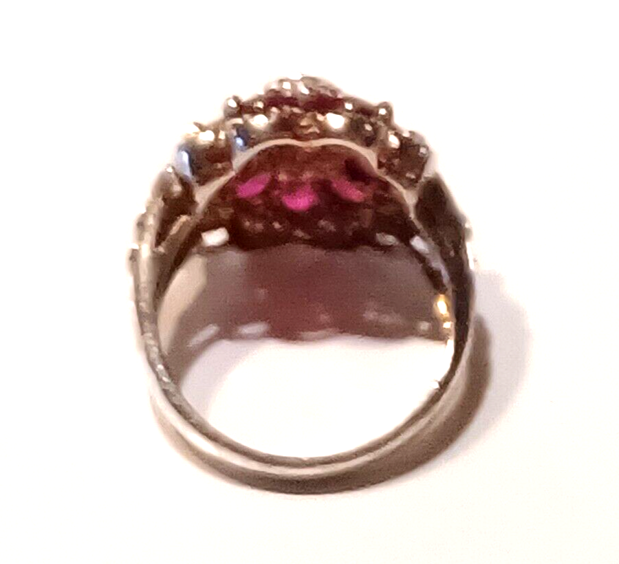 Gorgeous Oval Ruby & Sterling Silver Cocktail Ring image 6