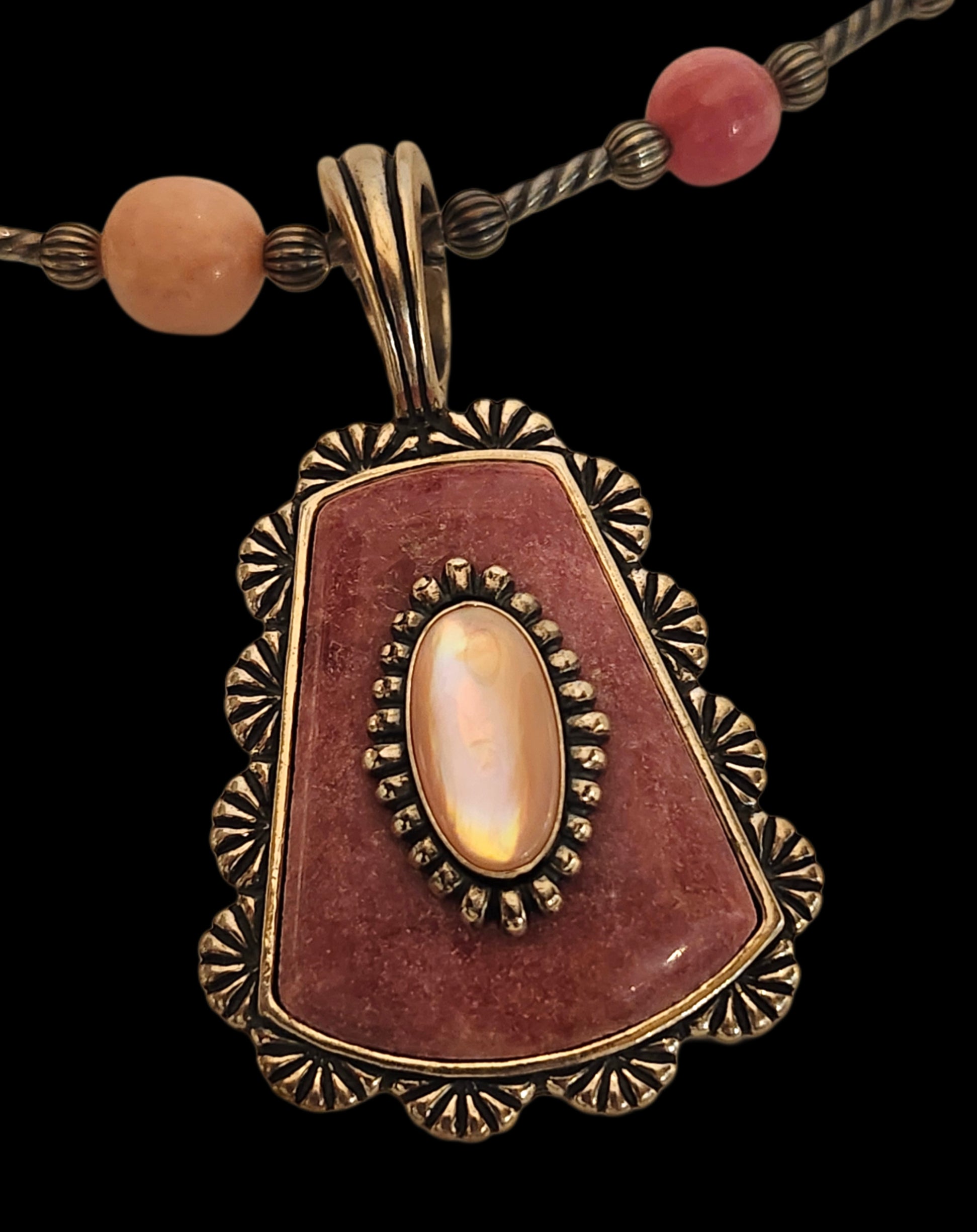 Carolyn Pollack Relios Sterling Silver & Rhodolite Pink Necklace w/ Enhancer image 3