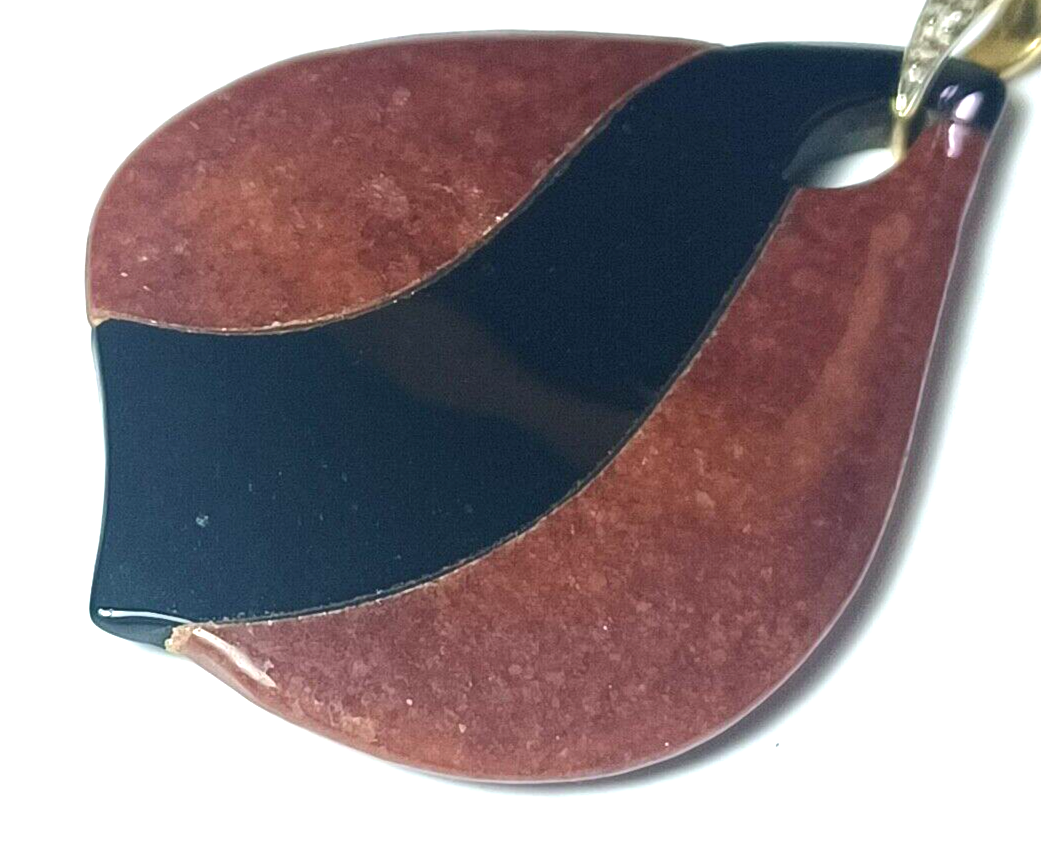 Black & Red Onyx 14K Yellow Gold & Diamond Pendant image 5