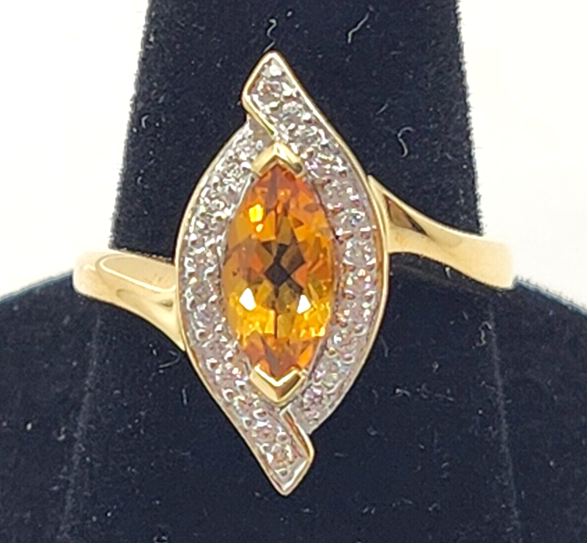 1ct Citrine & Diamond 14k Yellow Gold Ring image 2