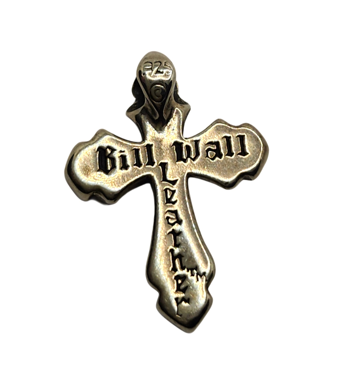 BWL Bill Wall Leather Sterling Silver Medium 2005 Cross Pendant image 3
