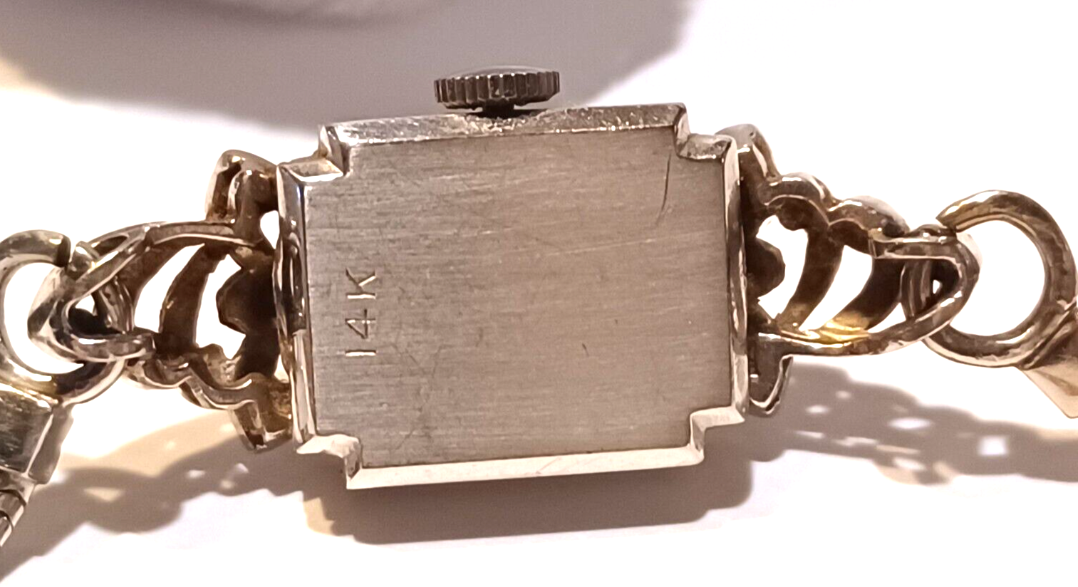 Antique Diamond Ladies Geneva 17J Manual Wind 14K White Gold Watch & Band image 7