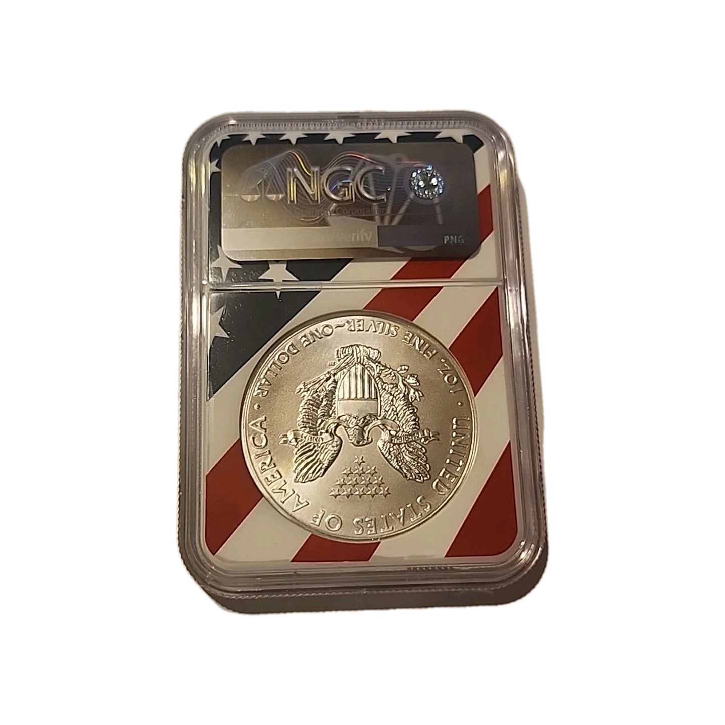 2012 US Silver $1 Eagle NGC MS69 American Flag image 1