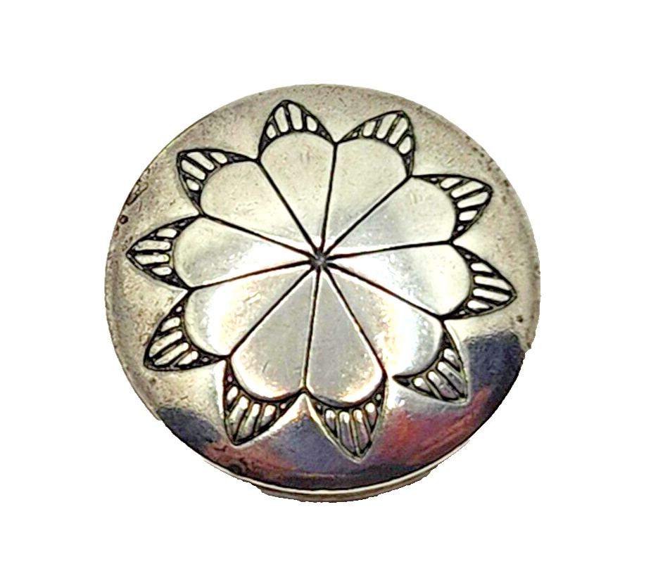 Vintage Native American Concho Style Sterling Silver Button Covers ~ Set of 5 image 3