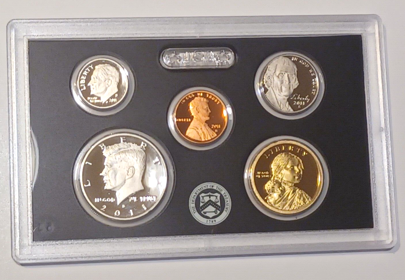 2011 S US Mint Silver Proof Set - 14 Coins COA Original Box image 3