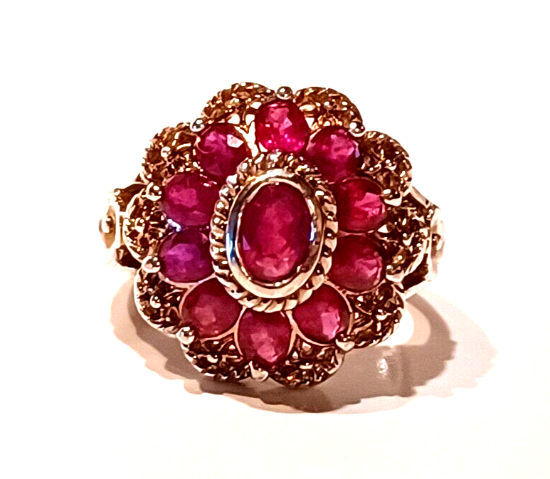 Gorgeous Oval Ruby & Sterling Silver Cocktail Ring image 1