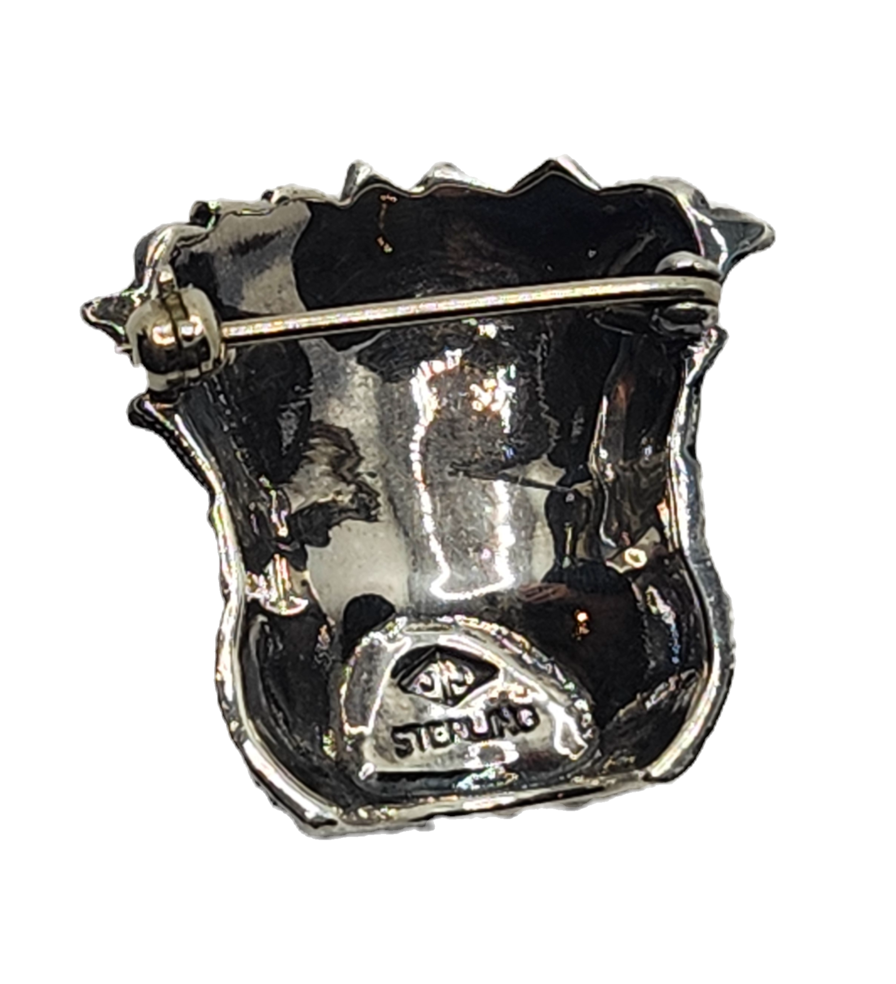 Judith Jack Sterling Silver Marcasite & Enamel Poinsettia Plant Brooch image 3