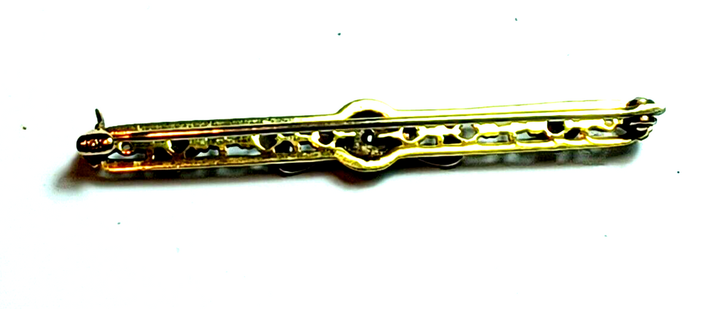 Antique Diamond Bow  & Floral 14K White Gold Bar Pin image 6