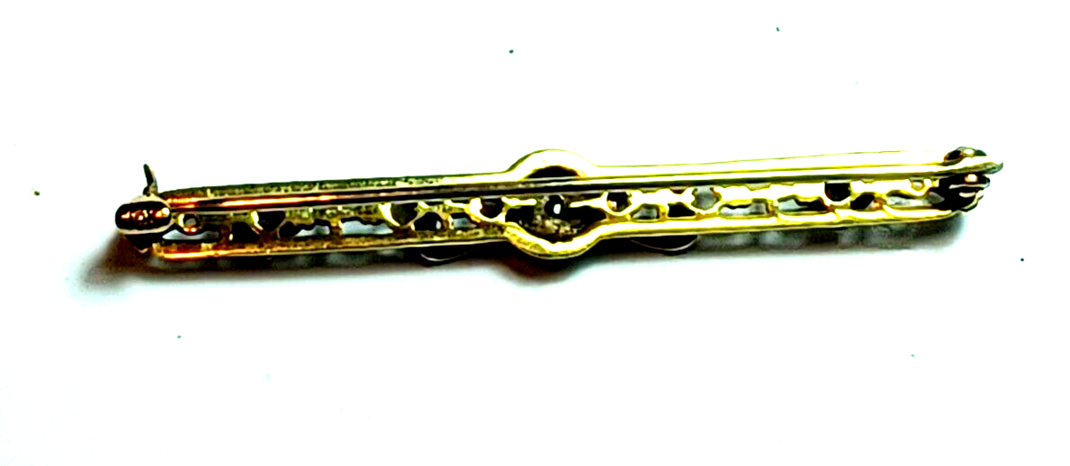 Antique Diamond Bow  & Floral 14K White Gold Bar Pin image 6