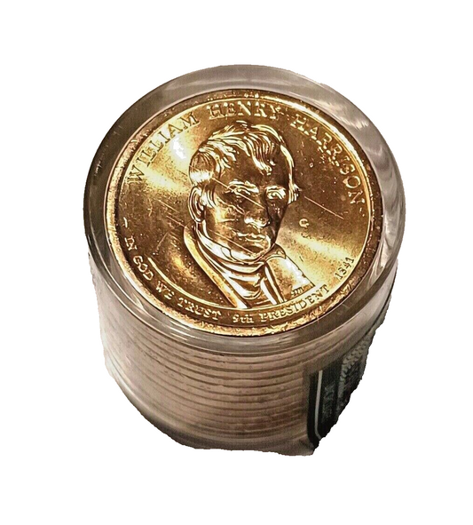 Danbury Mint William Henry Harrison Presidential Dollar Coin Roll of 12 Uncir. image 0