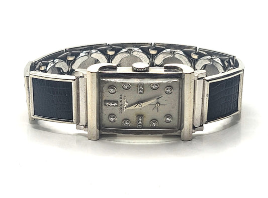 1940s Diamond Studded Longines Watch 14k White Gold image 0