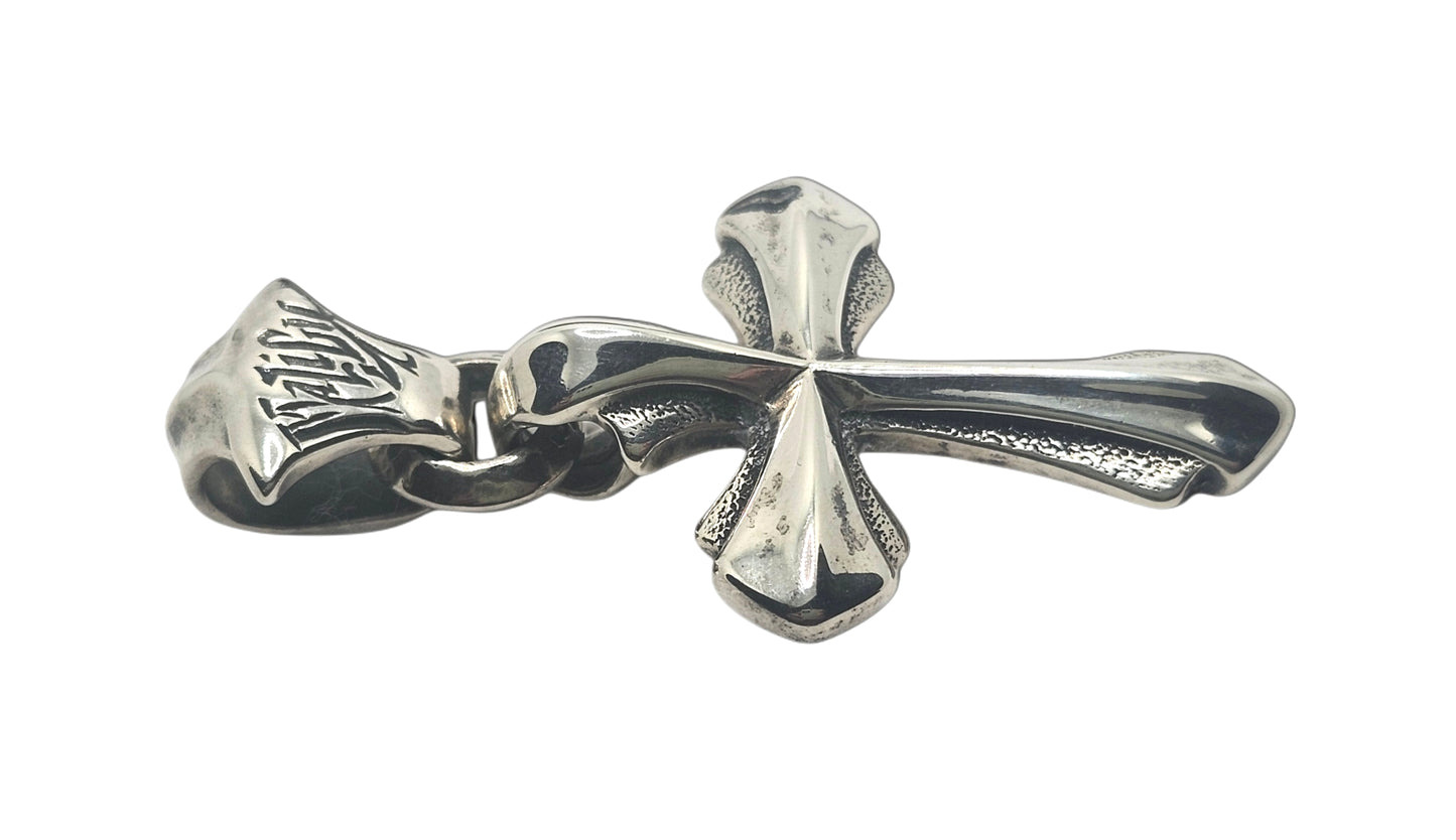 BWL Bill Wall Leather Malibu Sterling Large 2005 Cross Pendant w/ Lg Bail image 4