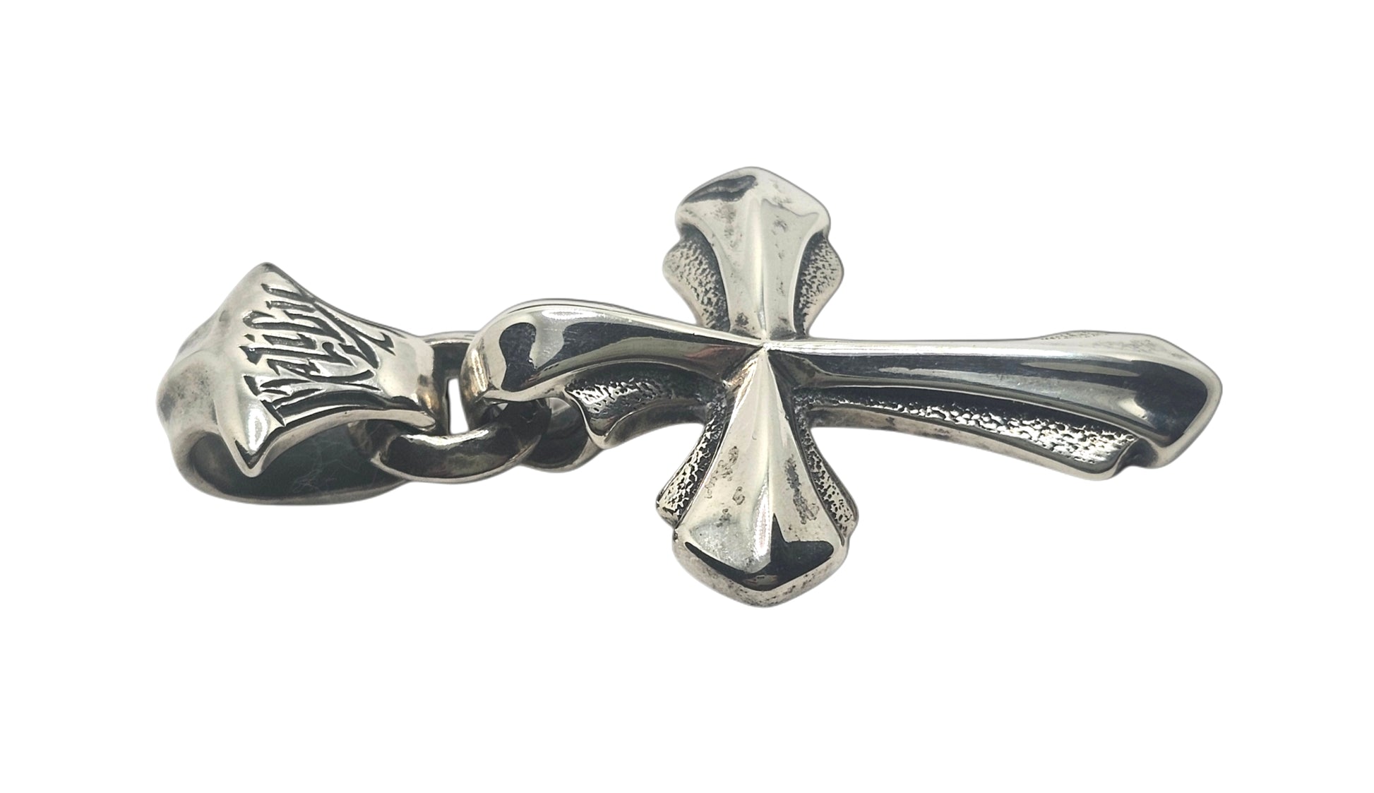 BWL Bill Wall Leather Malibu Sterling Large 2005 Cross Pendant w/ Lg Bail image 4