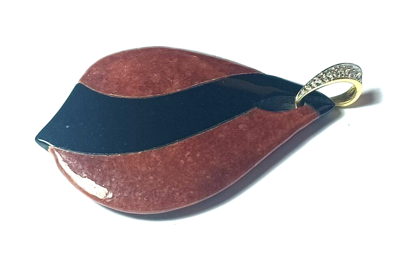 Black & Red Onyx 14K Yellow Gold & Diamond Pendant image 3