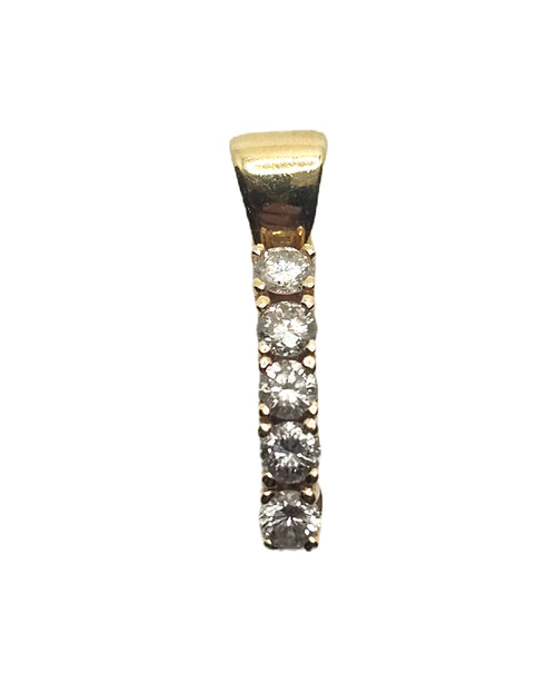 1cttw Round Diamond & 14k Yellow Gold Pendant 5-Stone image 0