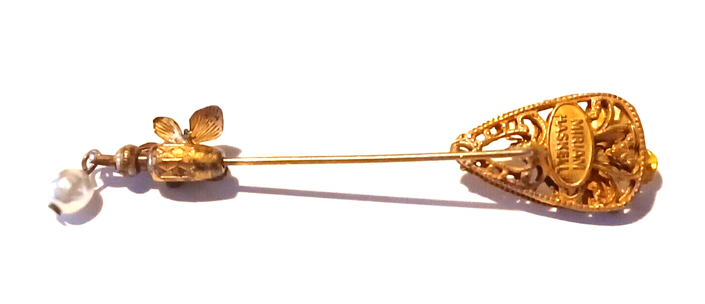 RARE Vintage Miriam Haskell 4pc Pearl & Goldtone Set Signed image 16