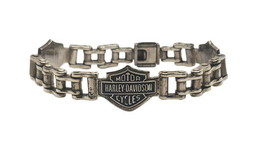 Harley Davidson Sterling Silver Bike Chain Link Bracelet image 0