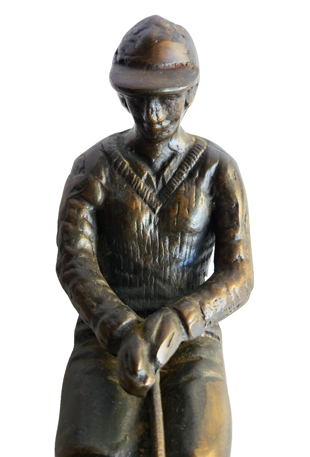 Circa 1920's Pair of Bronze Male & Female Golfer Bookends on Plinth image 4