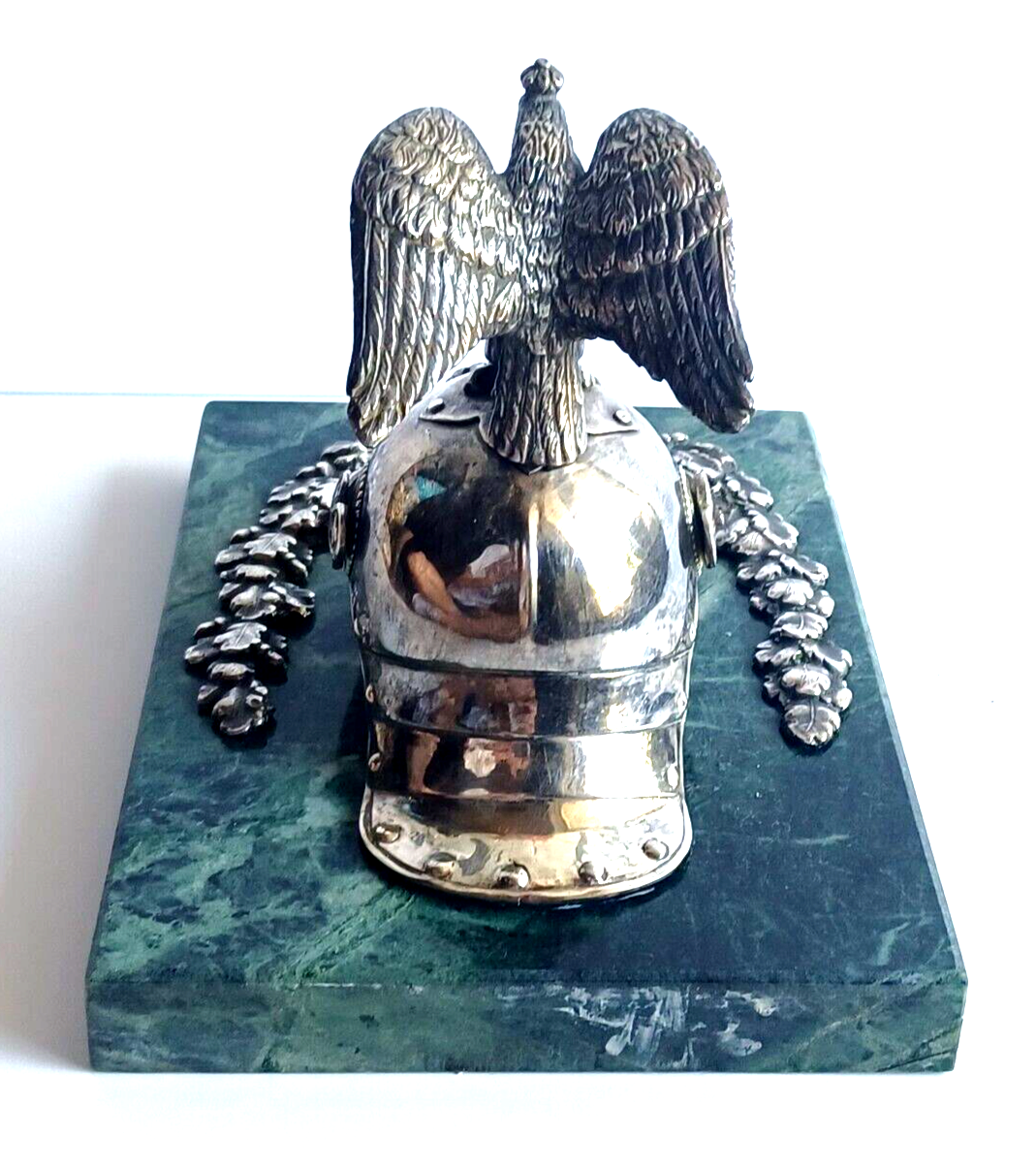 Prussian Regiment Corps Officers Sterling Silver Parade Helmet Iron Cross Award image 9