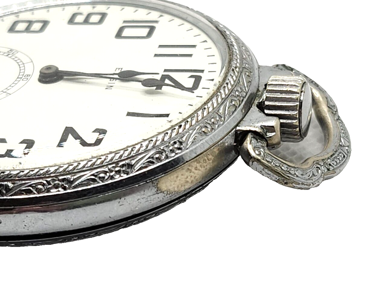 Antique Elgin 15j Pocket Watch 16s Grade 313 Model 7 w/ Train on Case image 5