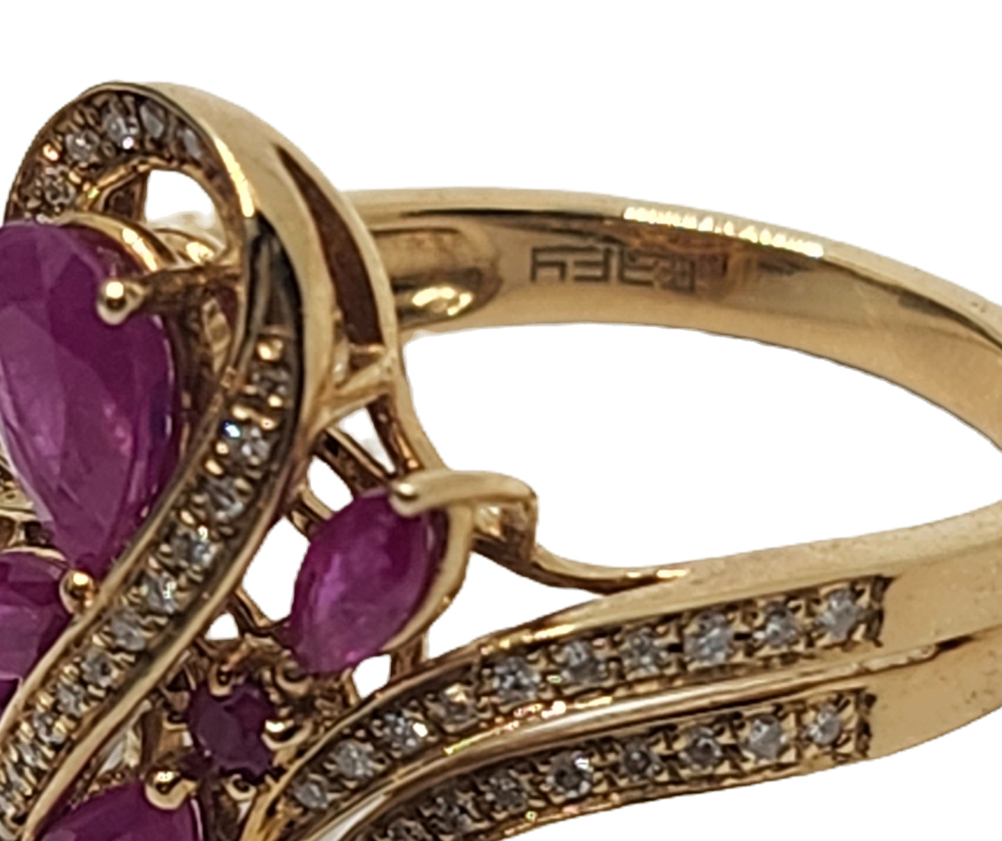 New! Effy Ruby & Diamond 14kYellow Gold Ring in Box image 9