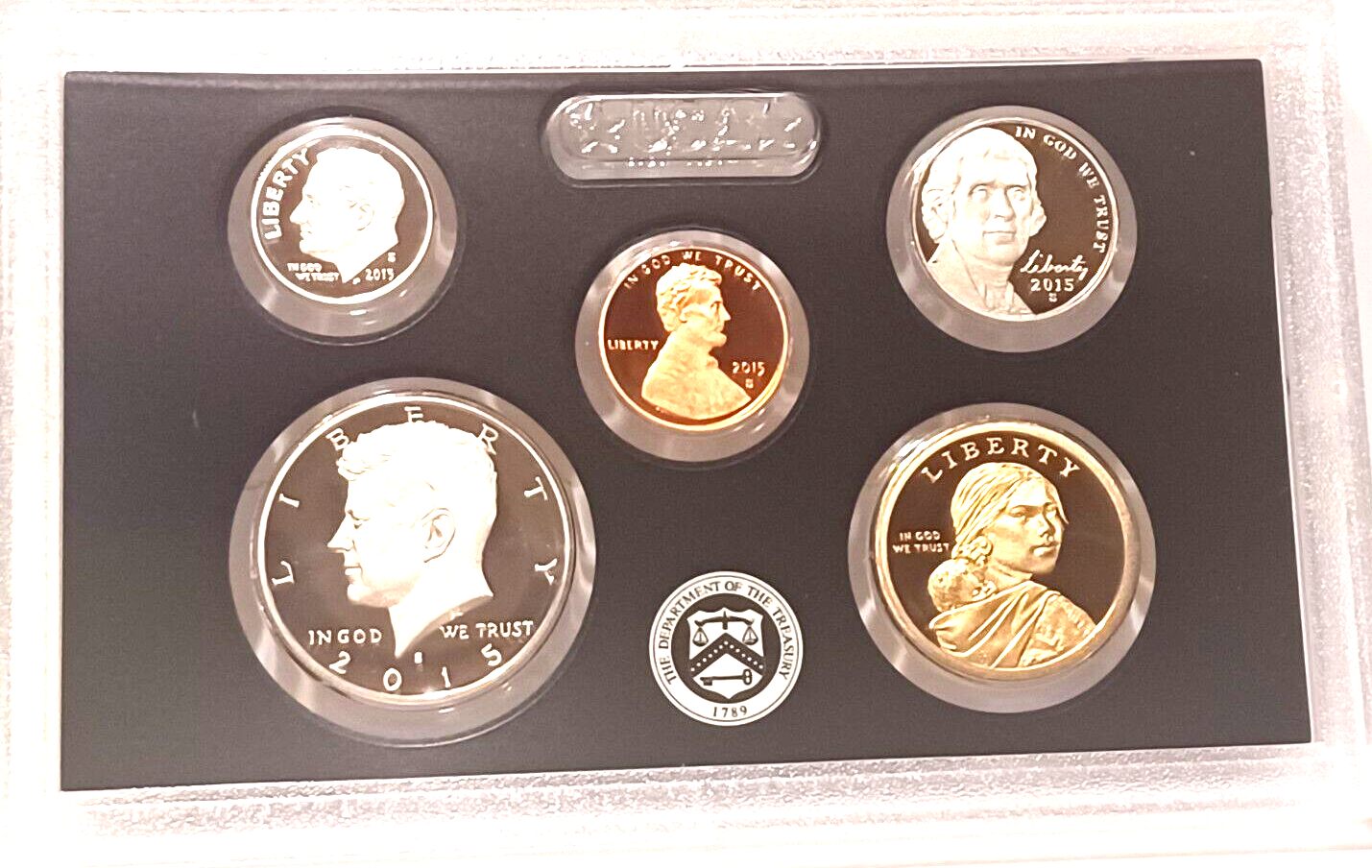 2015 S US Mint Silver Proof Set - 14 Coins COA Original Box image 2