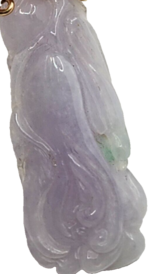 Antique Chinese Carved Purple Jade & 14k Yellow Gold Pendant image 5