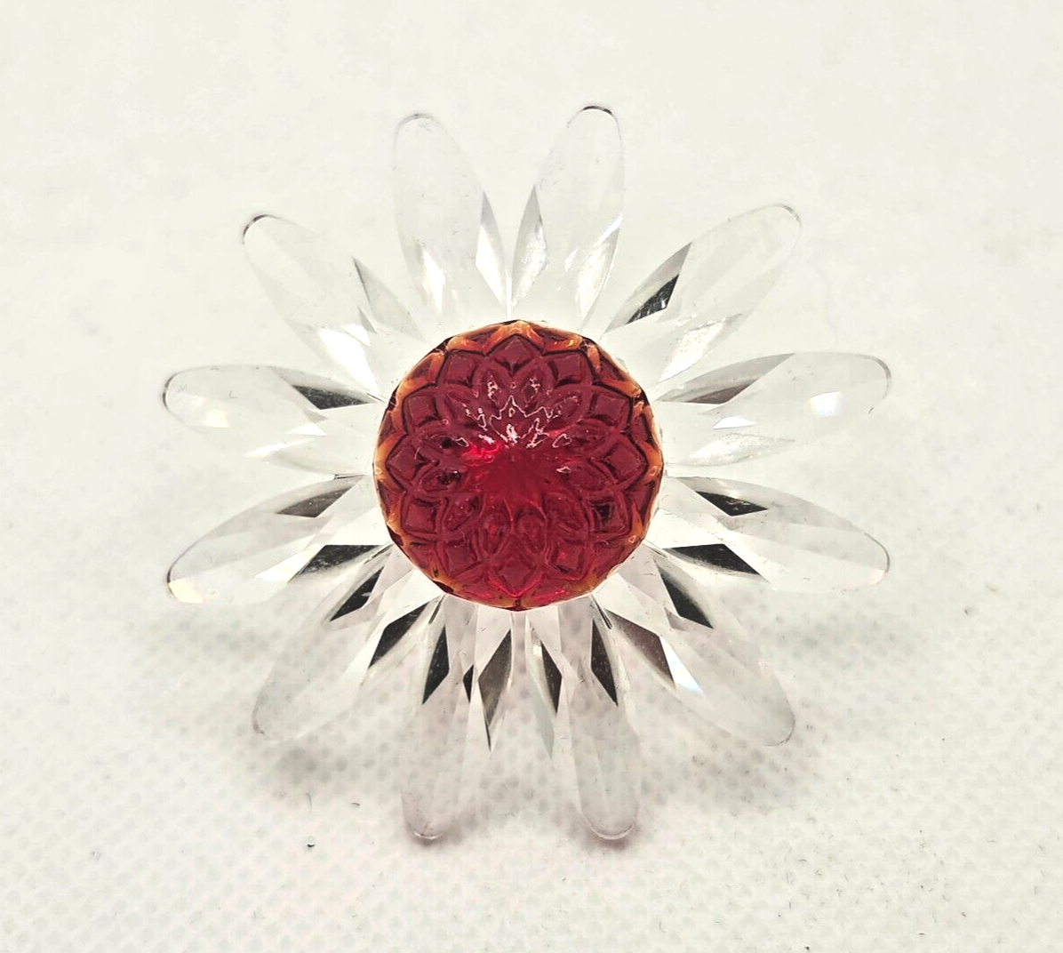 Swarovski Crystal RED MARGUERITE DAISY with MINI FLOWERS in Original Box image 4
