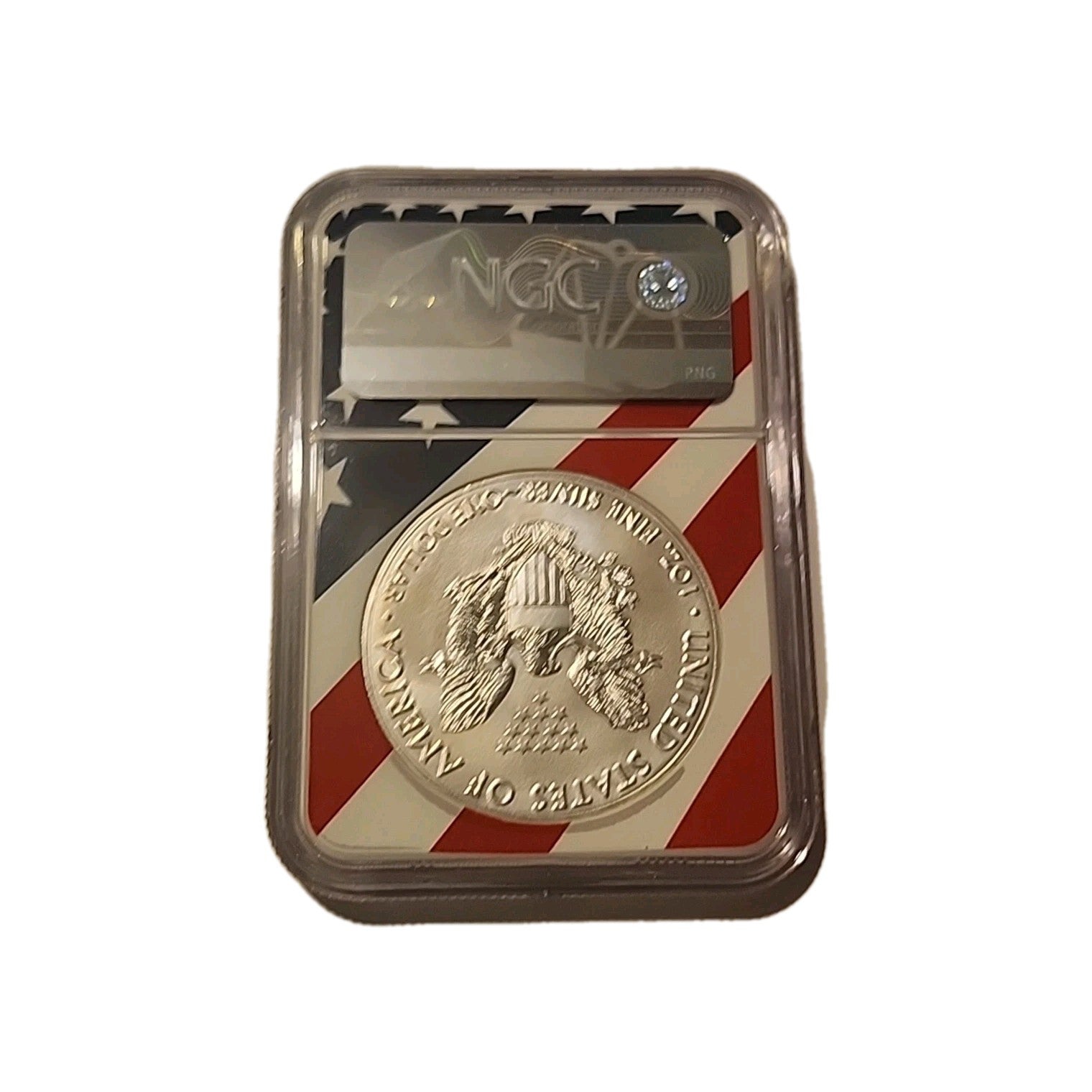 2017 US Silver $1 Eagle NGC MS69 American Flag image 1