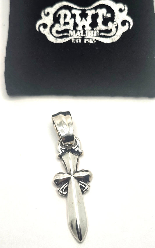 BWL Bill Wall Leather Sterling Saber Cross Pendant image 0